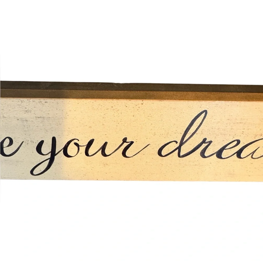 🔵 3/ $15 - Chase Your Dreams Wall or Shelf Decor - Cream and Bronze
